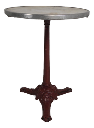 Bistro Table with Cast Iron Legs and Marble Top, 1920s