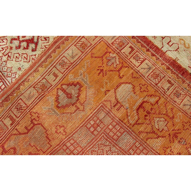 Antique Turkish Oushak Carpet With All-Over Design in Red 10'5" X 12'5" For Sale - Image 10 of 10
