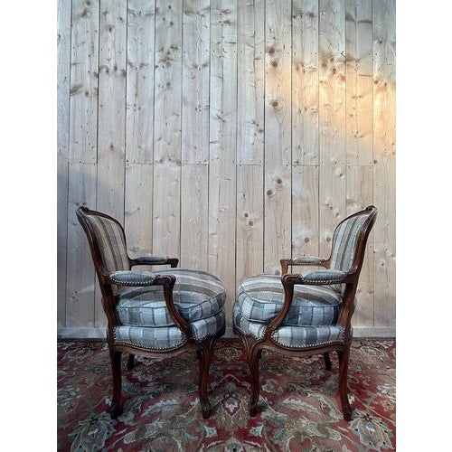 Louis XV Style Cabriolet Armchairs, Set of 2 For Sale - Image 6 of 8