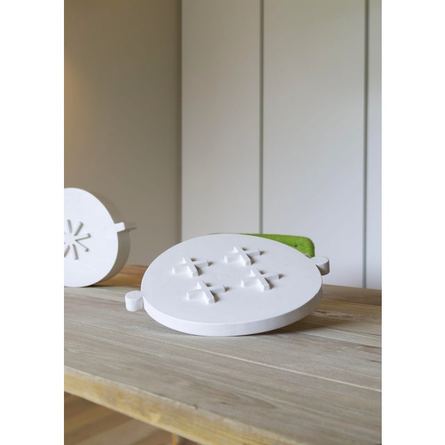 White Flat Serving Plate by StudioNotte For Sale - Image 8 of 9