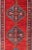 Colorful Turkish Wide Runner in Rich Red and Steel Blue 3'10 X 12'7 For Sale - Image 4 of 7