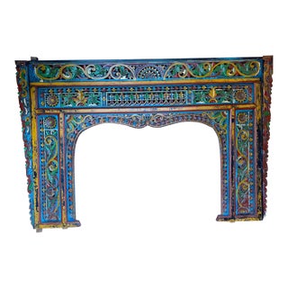 Vintage Balinese Ornate King Size Headboard For Sale