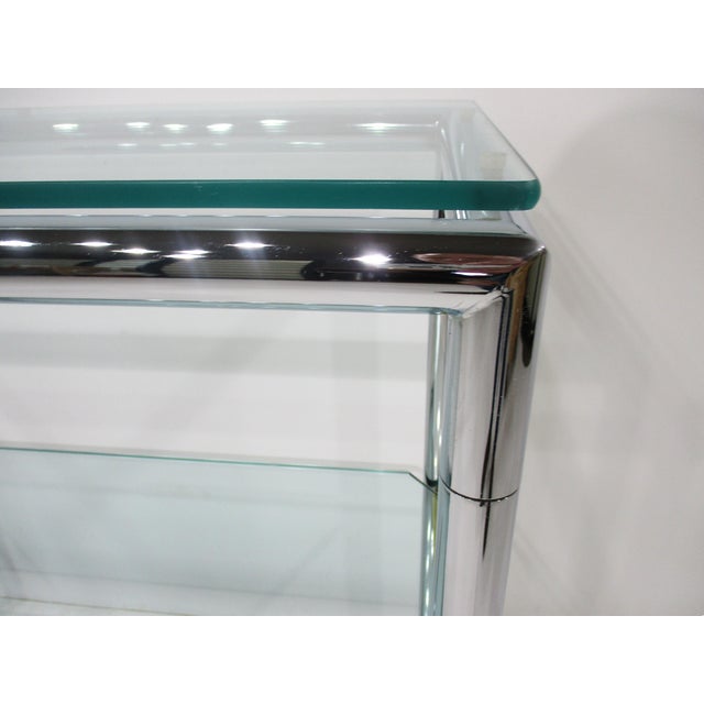 Chrome Mid 20th Century Italian Pace Styled Chrome and Plateglass Dry Bar For Sale - Image 8 of 10