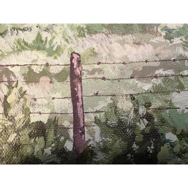 Framed Original Painting of Weathered Barn in Lush Green Rural Landscape 11” X 14” Stretched Canvas, Signed by Artist and Great for Cottage Core Decor For Sale - Image 4 of 9