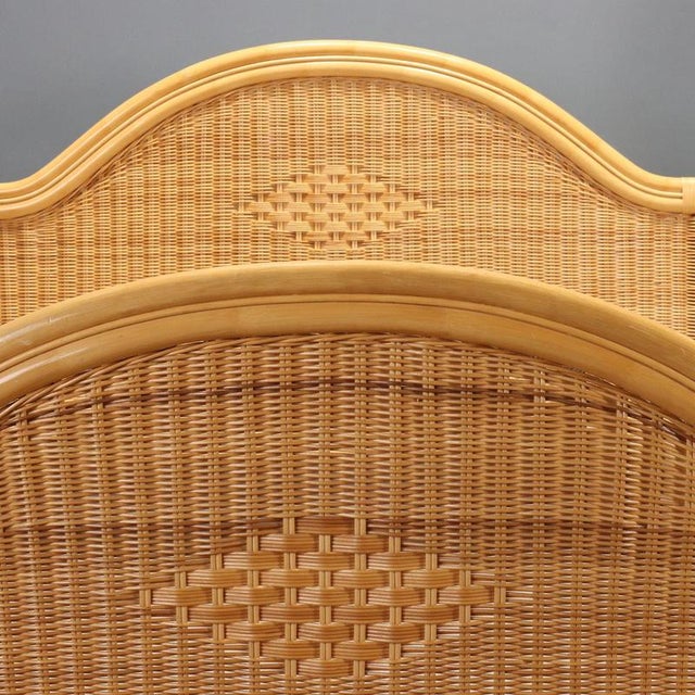 Wicker and Bamboo Bed, 1980s For Sale - Image 4 of 9
