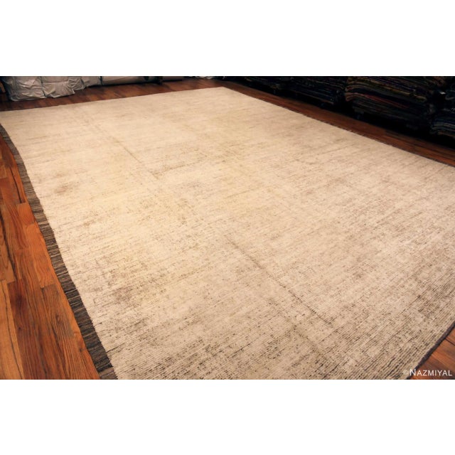 Gorgeous Large Calming Tones Ivory Cream Modern Chic Decorative Area Rug, Country of Origin: Central Asia, Circa date:...