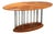 Vintage Oval Walnut Table, 1980s For Sale
