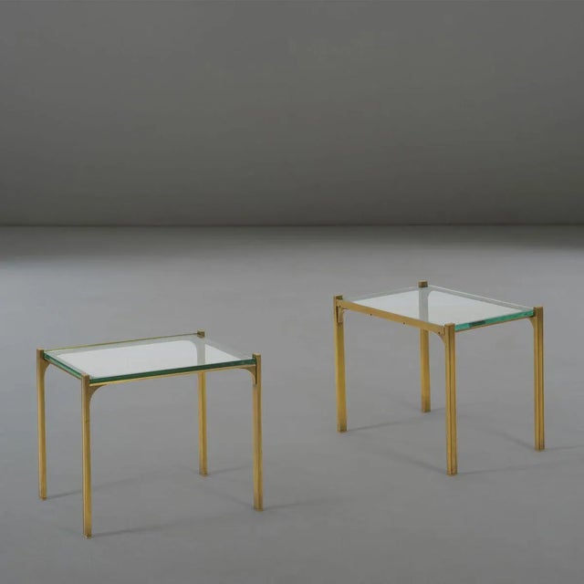 Brass Tables with Glass Tops, 1970s, Set of 2 For Sale - Image 4 of 4