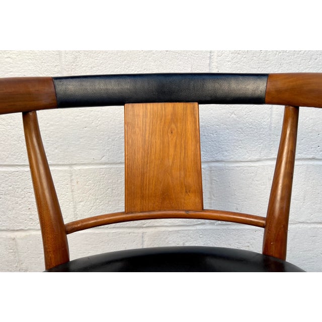 Mid 20th Century Mid-Century Modern Teak and Black Leather Chair For Sale - Image 5 of 9