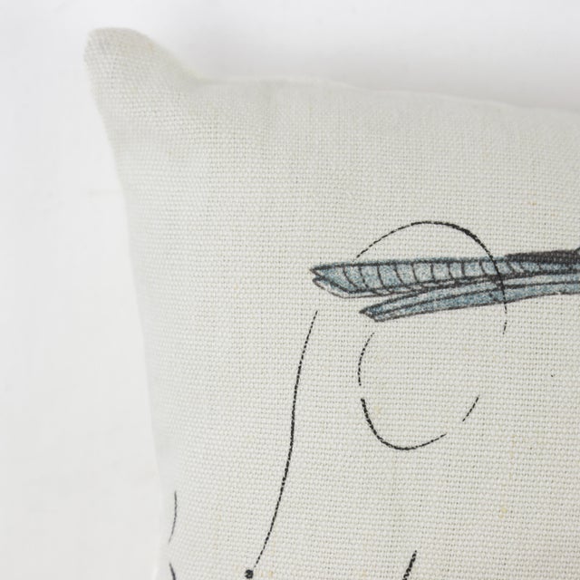 2020s Vintage Bird and Butterfly Cage Pillow For Sale - Image 5 of 12