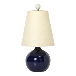 MidCentury Ultramarine Blue Glazed Ceramic Table Lamp by Lotte & Gunnar Bostlund
