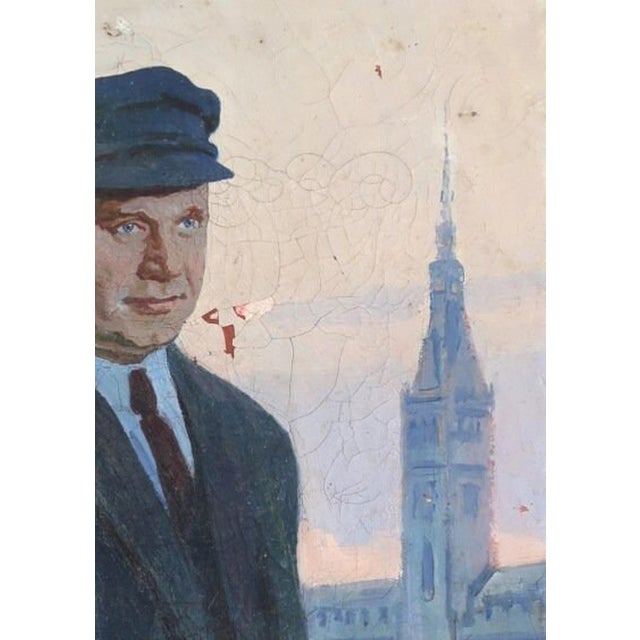 Realism Original Oil Portrait Painting: Ukrainian Socialist Realism Art, 1971 100-70 For Sale - Image 3 of 6
