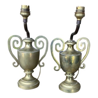 C1900 Antique French Neoclassical Style Bronze Trophy/ Vase Form Wall Sconces a - Pair For Sale