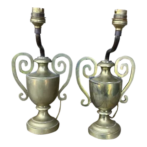 C1900 Antique French Neoclassical Style Bronze Trophy/ Vase Form Wall Sconces a - Pair