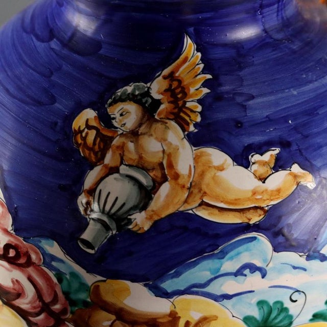 Ceramic Majolica Amphora from Taccini Manufacture For Sale - Image 7 of 13