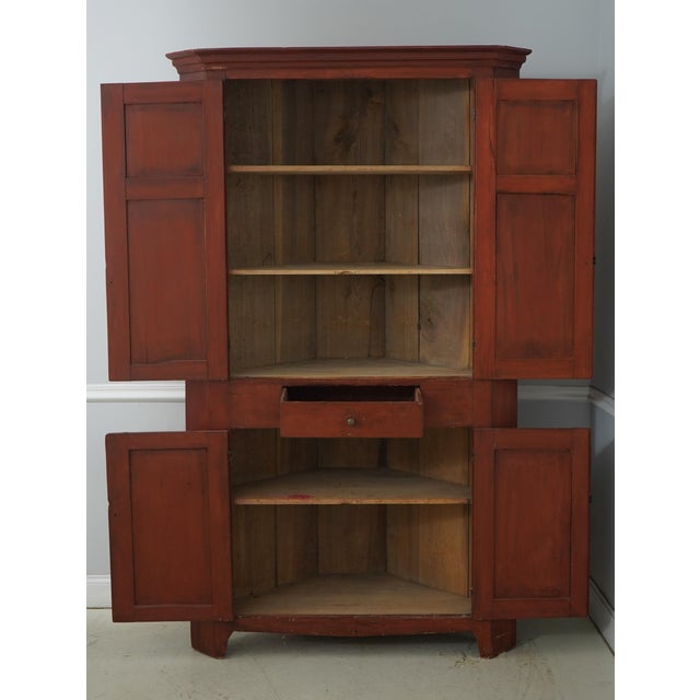 Traditional Antique Mid 19th Century Primitive Corner Cabinet For Sale - Image 3 of 18
