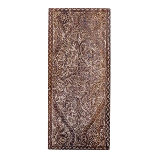 Vintage Dark Carved Wood Tree of Life Barn Door 80 For Sale
