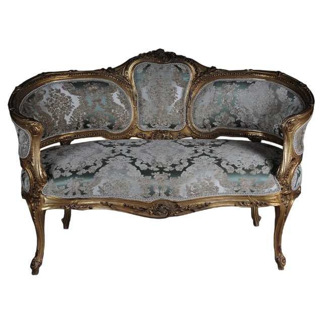 Vintage Rococo Beech Sofa For Sale