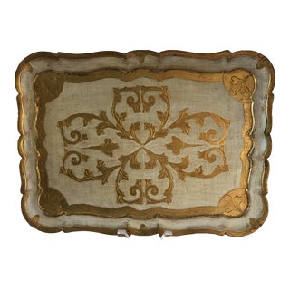 1960s Hollywood Regency Italian Gold Tray For Sale