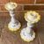 Ceramic Vintage Late 20th Century Italian Hand Painted Candle Holders - a Pair For Sale - Image 7 of 10