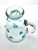 Glass Mexican Aqua Blue Confetti Raised Pebble Mexican Hand Blown Glass Pitcher Jug For Sale - Image 7 of 7