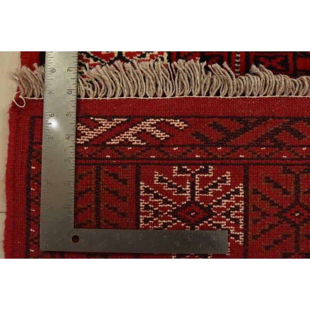Turkmen Runner 2’6” X 9’7” Red Wool Vintage Tribal Hand-Knotted Oriental Rug For Sale - Image 12 of 12