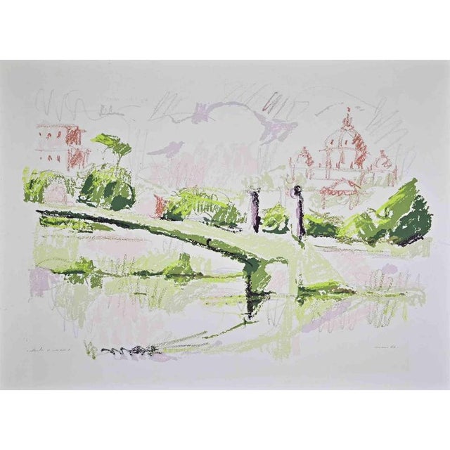 Lithograph hand colored. Hand signed and unnumbered. Good condition. This piece is attributed to the mentioned...