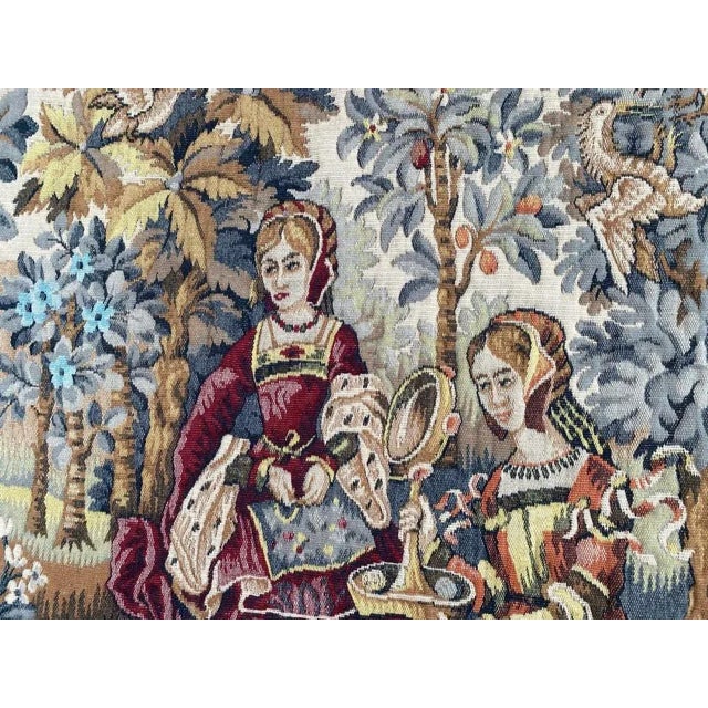 Vintage Medieval Design French Tapestry For Sale - Image 3 of 16