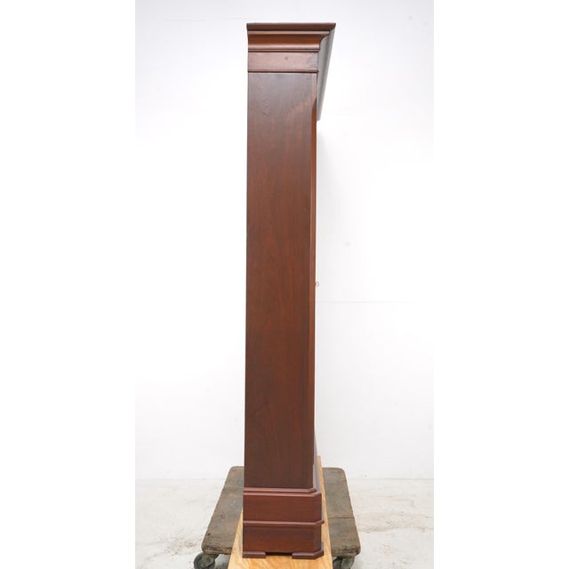 Late 20th Century Traditional Walnut Glass Front Double Door Bookcase Cabinet For Sale - Image 10 of 16