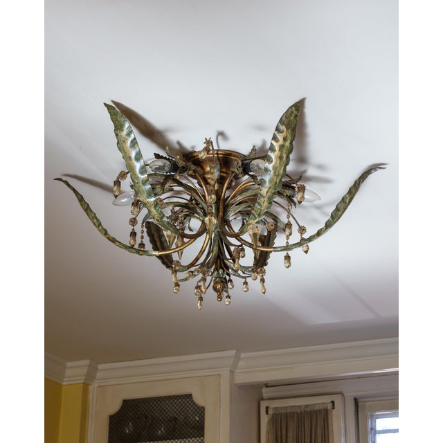 1960s 1960s ItalianTole Chandelier For Sale - Image 5 of 5