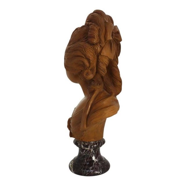 Rare French Classical Terra Cotta Bust of Young Marie Antoinette C1890 For Sale - Image 12 of 12