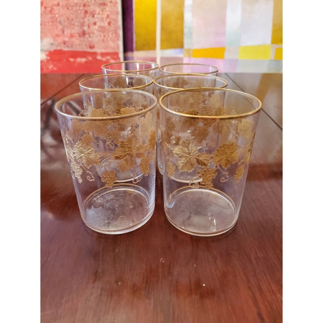 A fine antique set of high quality gold decorated Baccarat style glasses. Six matching glasses in good original condition...