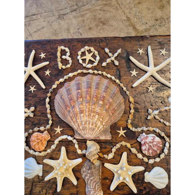 Folk Art Antique Folk Art Box With Seashells For Sale - Image 3 of 8