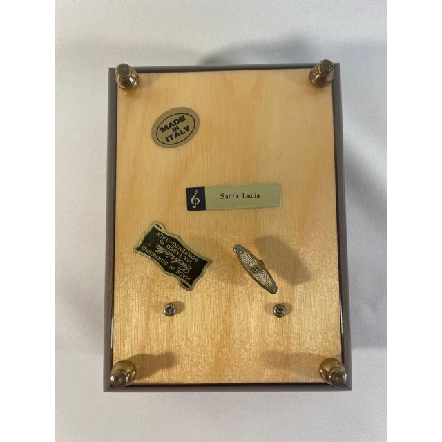 Late 20th Century Small Vintage Italian Marquetry Music Jewelry Box For Sale - Image 9 of 12