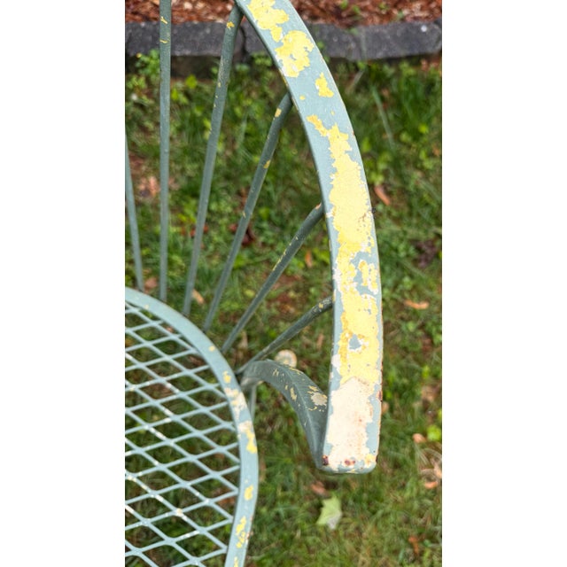 1950s 1950s Woodard Pinecrest Wrought Iron Patio Dining Chairs - Set of 4, Attrbiuted For Sale - Image 5 of 11