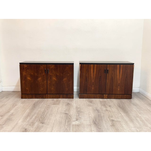Pair of Mid Century Modern Rosewood Cabinets For Sale - Image 10 of 11