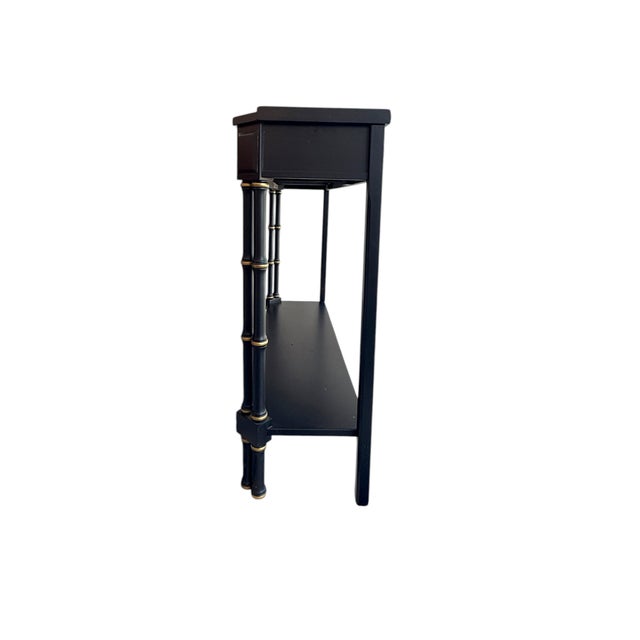 Paint Black Faux Bamboo Console Table For Sale - Image 7 of 8