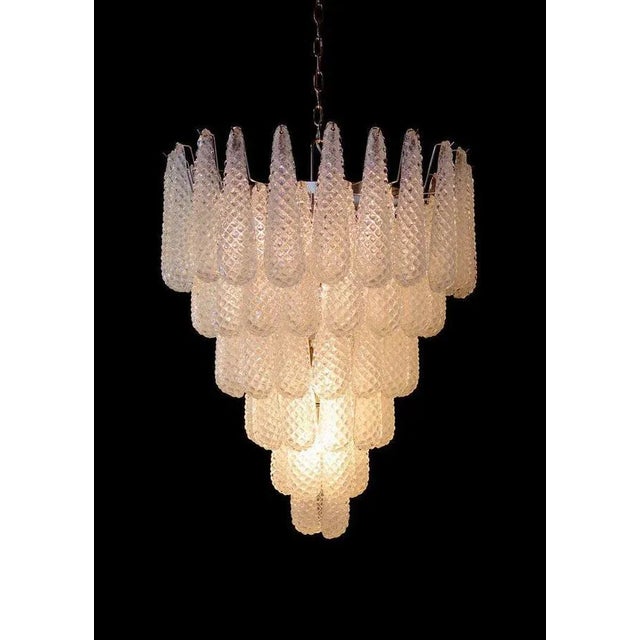 Large Italian Murano Chandeliers with 52 Glass Petals Drop, 1970s, Set of 2 For Sale - Image 10 of 12