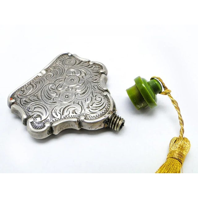 Czech Art Nouveau Silver Perfume Bottle, 1920s For Sale - Image 4 of 12