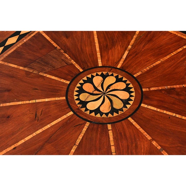 Italian 19th Century Marquetry Inlay Pedestal Table For Sale - Image 13 of 15