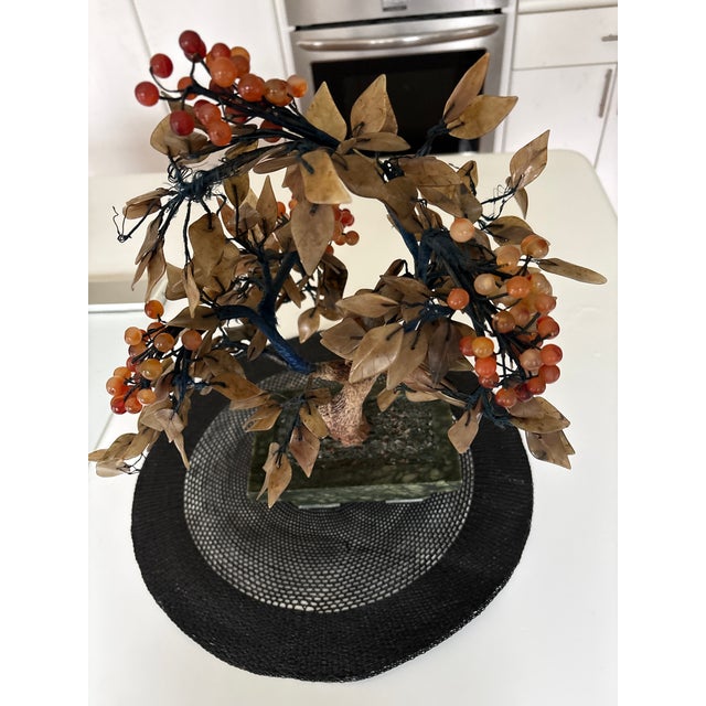 1960s Chinese Hard Stone & Gemstone Bonsai Tree Decorative Stunning For Sale - Image 5 of 6