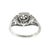 Mid-Century Modern 1930's 14k White Gold 9 Old Mine Cut Cluster Filigree Ring, Size 6.75 For Sale - Image 3 of 4