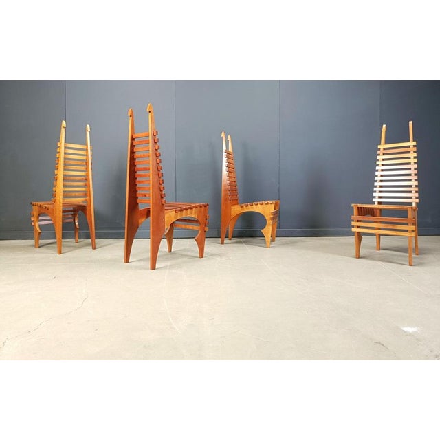 1990s Postmodern Calcar Dining Chairs by Benoit Lange, 1990s, Set of 8 For Sale - Image 5 of 12