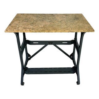 Garden Table with Marble Top, 1950s For Sale