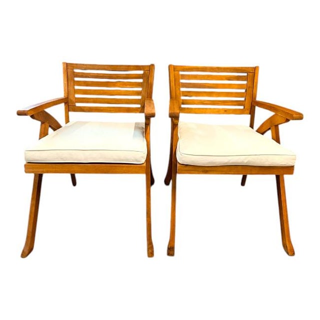 Teak Outdoor Set With Cushions For Sale - Image 4 of 12