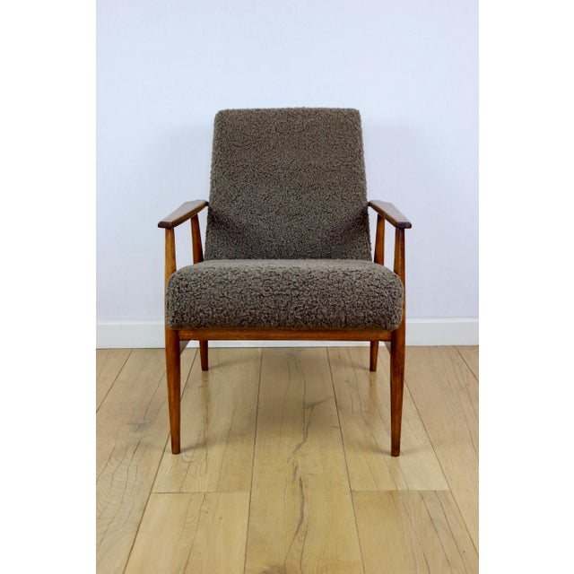 Fox Lis Chair in Chocolate Brown Lamb, 1970s For Sale - Image 3 of 15
