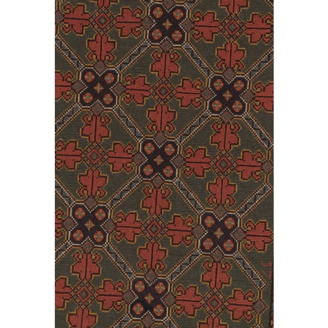 Textile Antique Swedish Folk Tapestry With Geometric Design in Green & Red - Rug & Kilim For Sale - Image 7 of 10