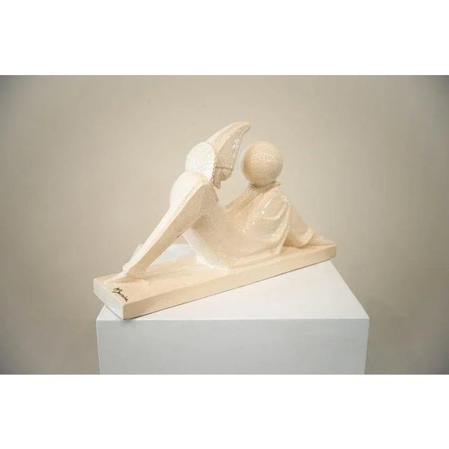Art Deco White Ceramic Harlequin by Marcel Bouraine, 1925 For Sale - Image 3 of 8