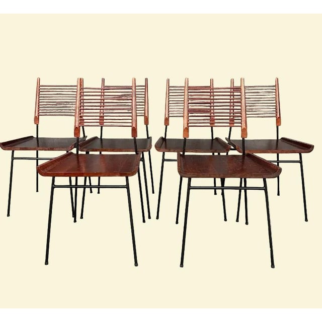 1950s Attributed to Paul McCobb "Shovel" Dining Chairs for Winchendon, Red Stain, Set of 6 For Sale In New York - Image 6 of 10