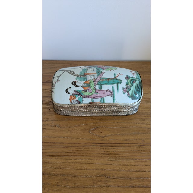 Antique Chinese Porcelain Shard Box For Sale - Image 4 of 8